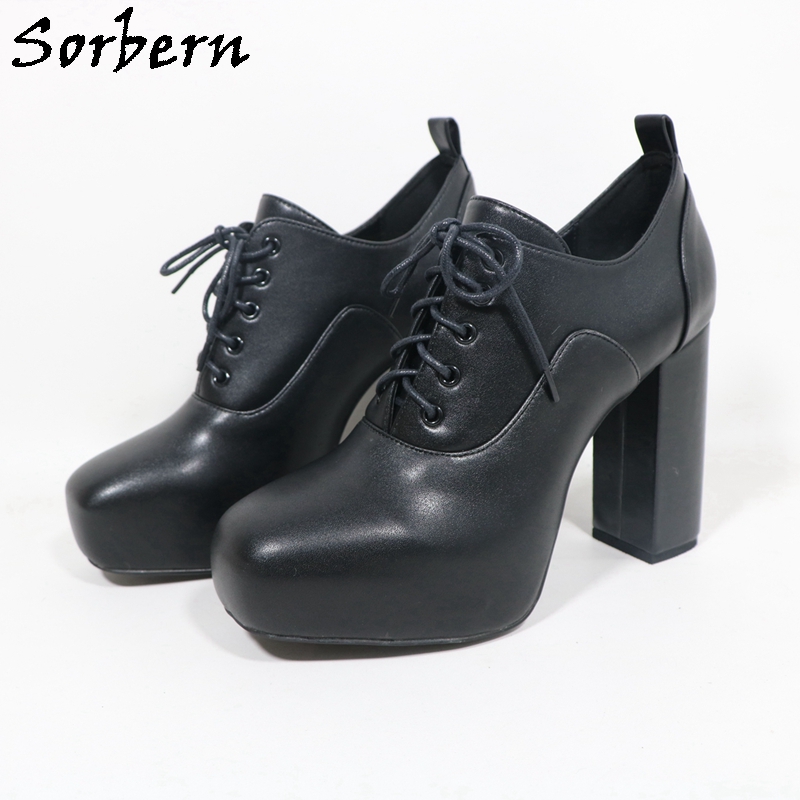 Pump Heel Block - Sorbern Unisex-Stil Pump-Schuhe für Damen, Blockabsatz,