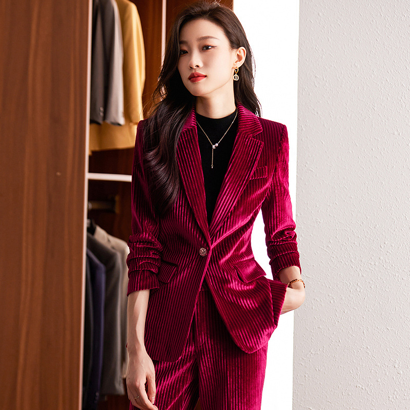 High End Women'S Formal Wear - Damen-Samtblazer für Herbst und Winter, elegante