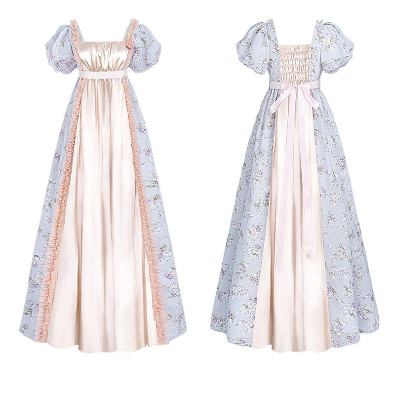 Victorian Women'S Formal Wear - Viktorianisches Ballkleid Mittelalterliches Elegantes Hochgeschnittenes Kleid