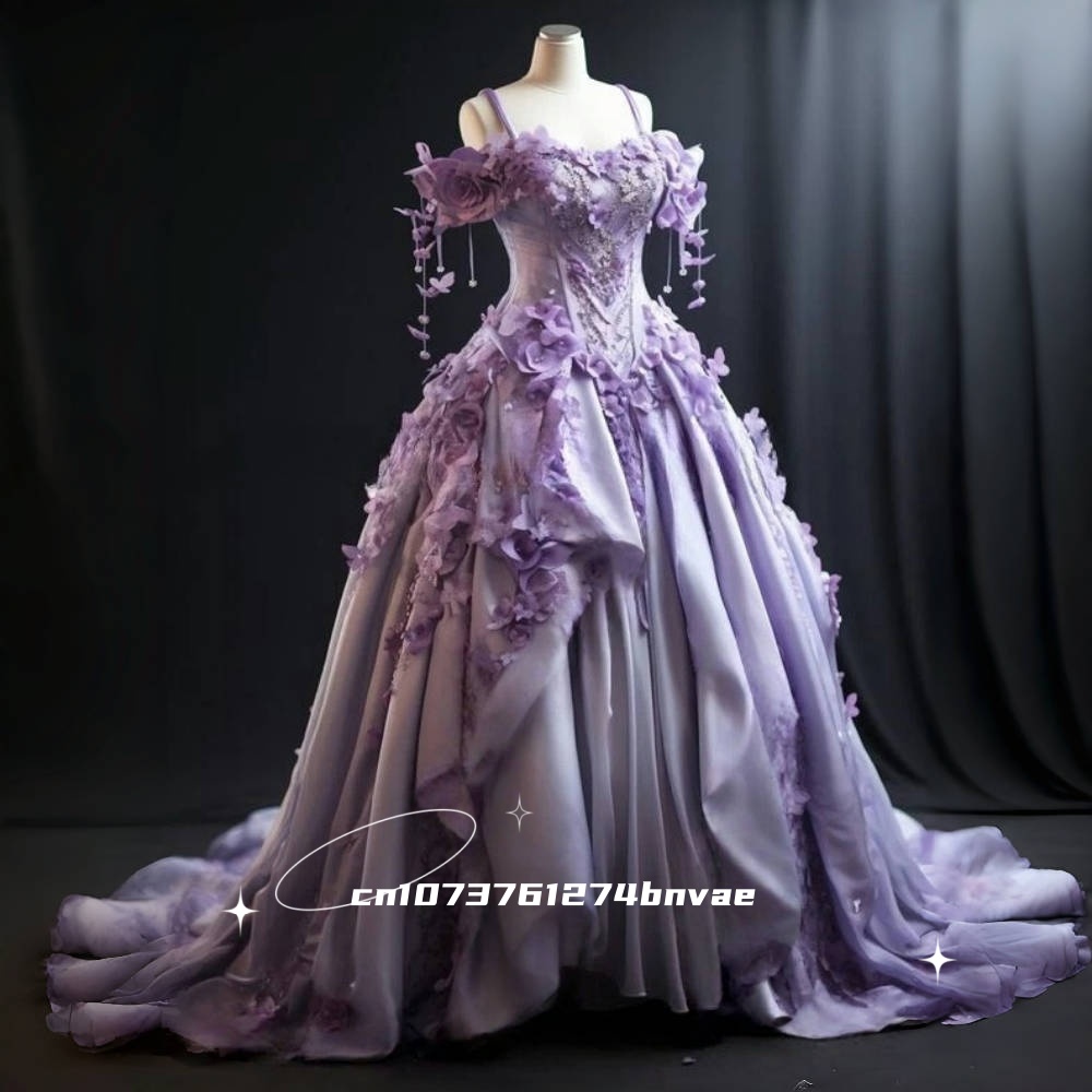 Victorian Women'S Formal Wear - Elegantes viktorianisches Ballkleid mit Blumenmuster, schulterfrei,
