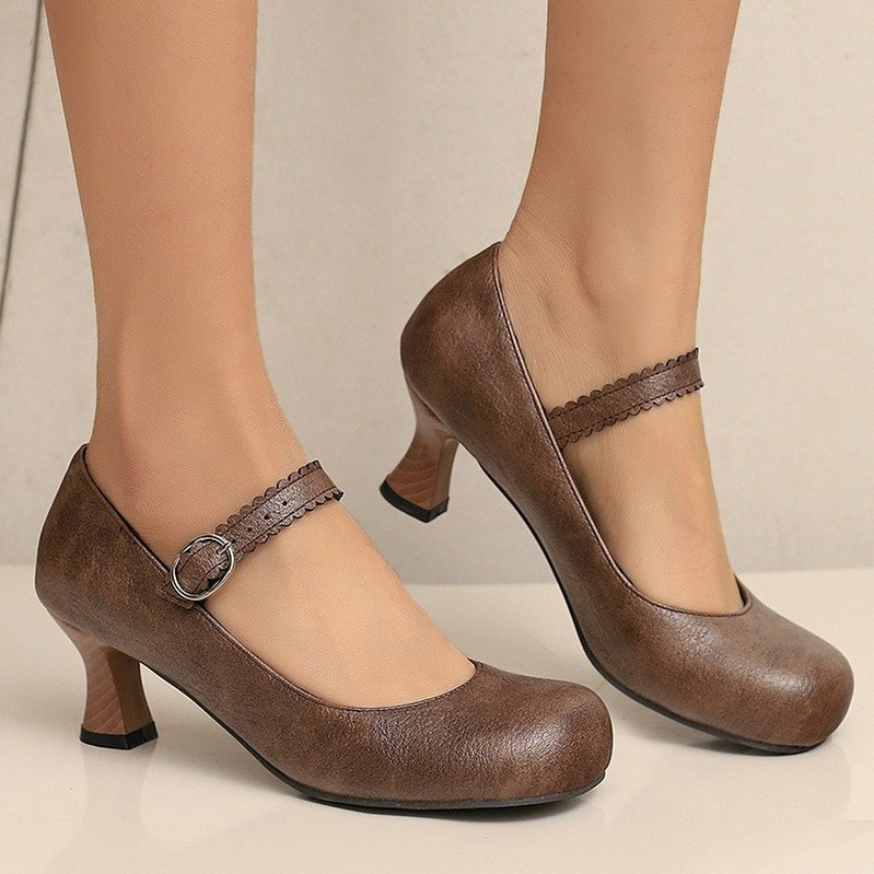 Women Formal Wear Shoes - Damen Retro Mary Jane Pumps mit