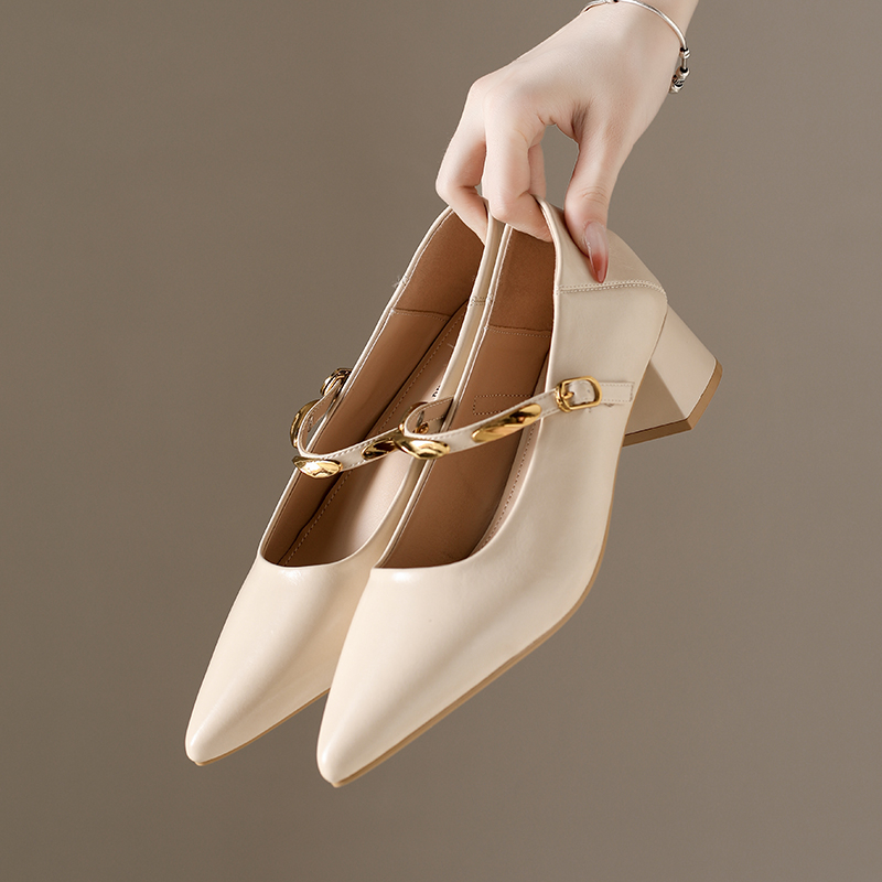 Pump Heel Block - Neue Stil Mode frauen Spitz Mary