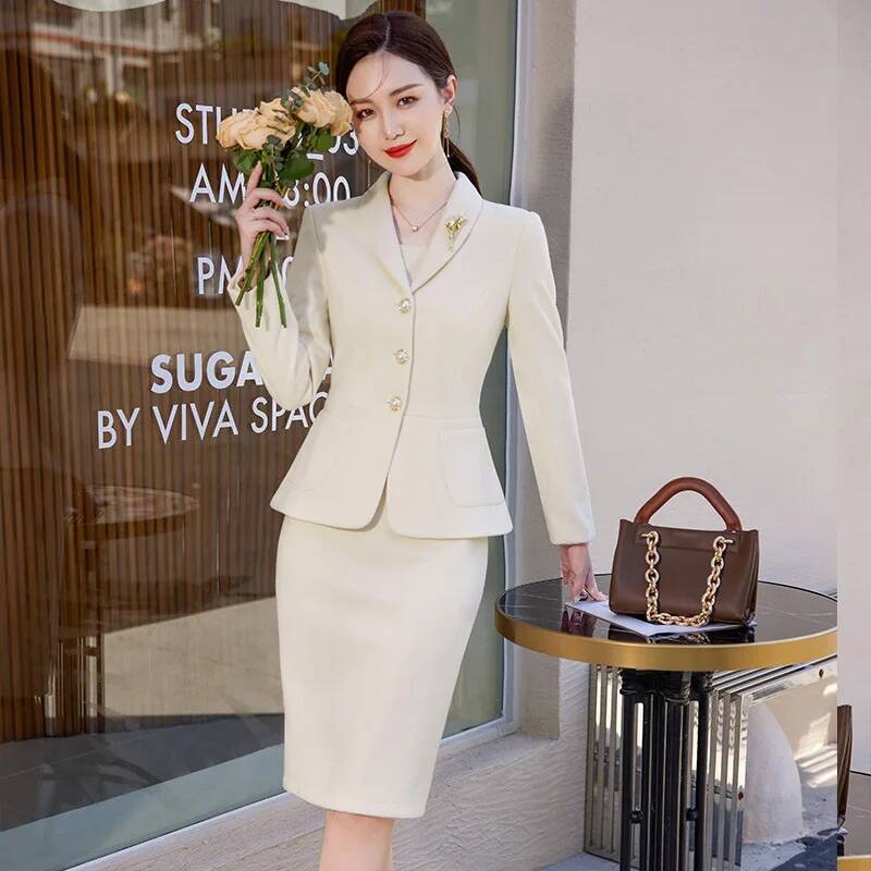 Women Formal Wear Stitching - Hochwertige Stoff-Kleideranzüge im OL-Stil für Damen,
