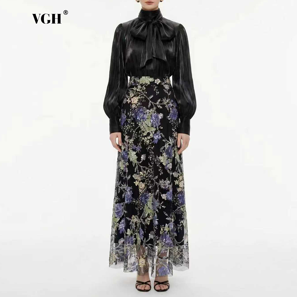 Formal Wear Women Us - VGH Elegantes Schickes Schwarzes Blumen-Zweiteiler-Set für