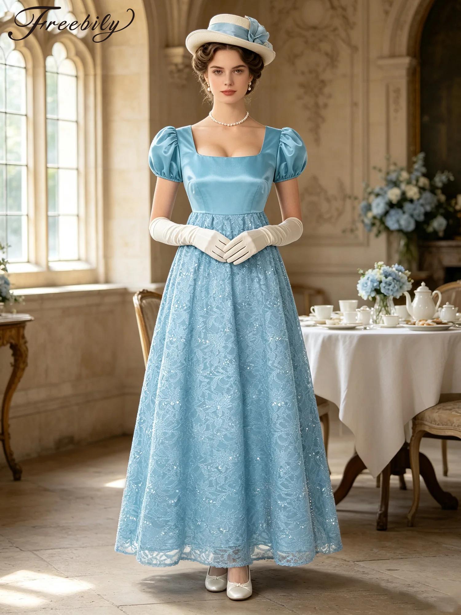 Victorian Women'S Formal Wear - Viktorianisches Kleid mit Empire-Taille, Vintage-Langes Kleid