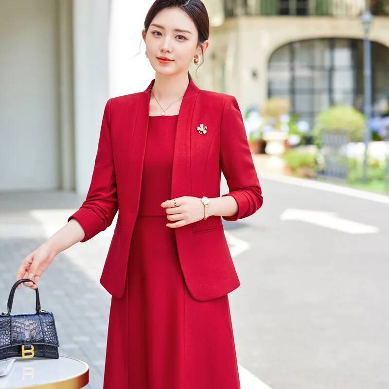 Women Formal Wear Stitching - Formelle Damen-Business-Anzüge, professionelle Büro-Arbeitskleidung mit Kleid