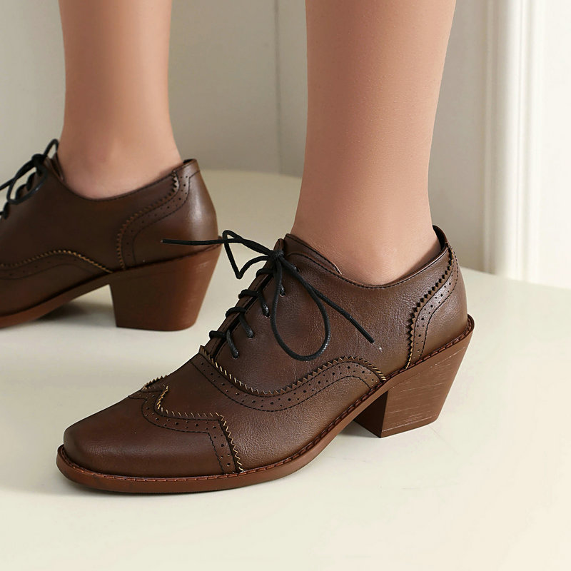 Damen Oxford-Schuhe, spitzer Z – Pump Heel Block Bewertung und Preis