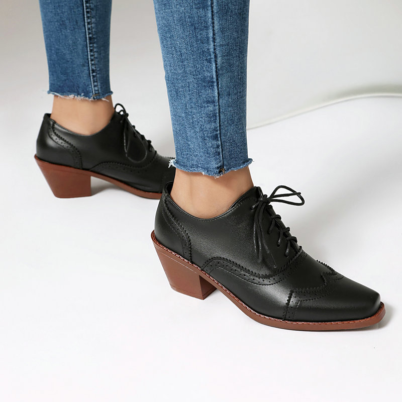 Damen Oxford-Schuhe, spitzer Z – Pump Heel Block Bewertung und Preis