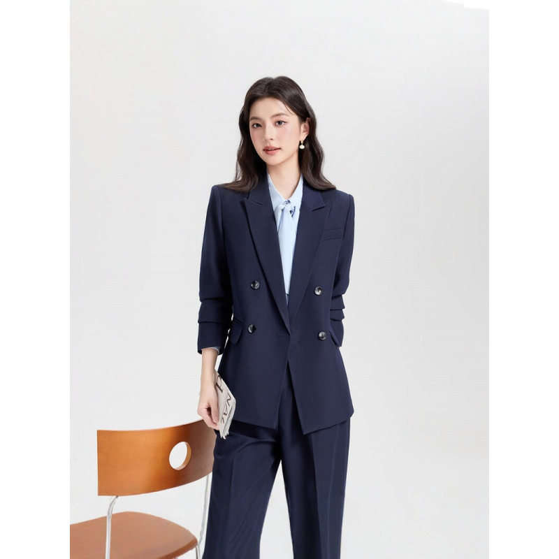 Marineblauer zweireihiger Dame – High End Women'S Formal Wear Bewertung und Preis