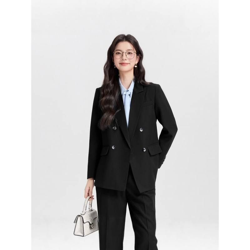 Marineblauer zweireihiger Dame – High End Women'S Formal Wear Bewertung und Preis