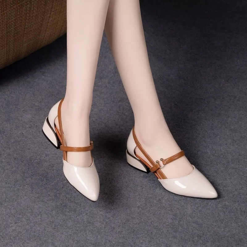 Damen Zweifarbige Slingback-Sc – Pump Heel Block Bewertung und Preis