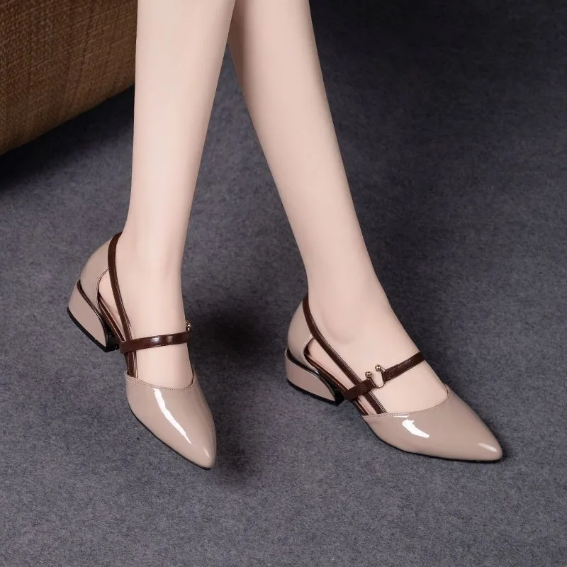 Damen Zweifarbige Slingback-Sc – Pump Heel Block Bewertung und Preis